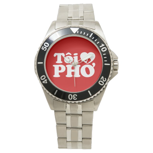 I Heart (Liebe Pho (Tôi PHỞ) vietnamesische Sprach Armbanduhr (Vorderseite)