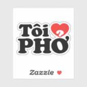 I Heart (Liebe Pho (Tôi PHỞ) vietnamesische Sprach Aufkleber (Blatt)