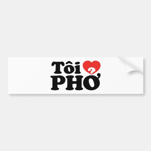 I Heart (Liebe Pho (Tôi PHỞ) vietnamesische Sprach Autoaufkleber (Vorne)