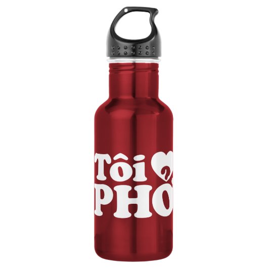 I Heart (Liebe Pho (Tôi PHỞ) vietnamesische Sprach Edelstahlflasche (Vorderseite)