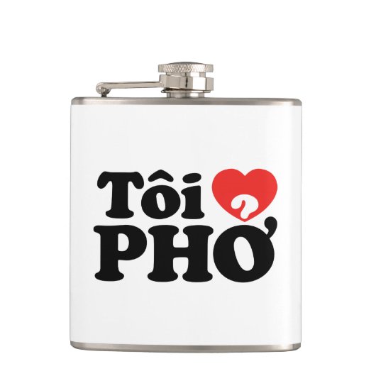 I Heart (Liebe Pho (Tôi PHỞ) vietnamesische Sprach Flachmann (Vorderseite)