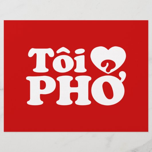 I Heart (Liebe Pho (Tôi PHỞ) vietnamesische Sprach Flyer (Vorne)
