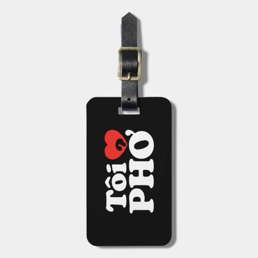 I Heart (Liebe Pho (Tôi PHỞ) vietnamesische Sprach Gepäckanhänger (Vorderseite vertikal)