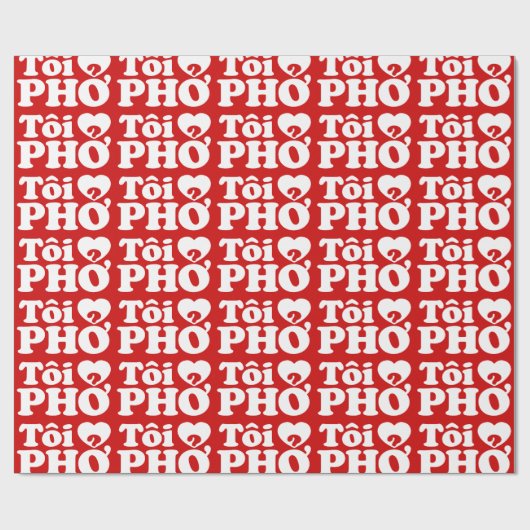 I Heart (Liebe Pho (Tôi PHỞ) vietnamesische Sprach Geschenkpapier (Flach)