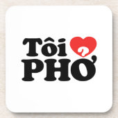 I Heart (Liebe Pho (Tôi PHỞ) vietnamesische Sprach Getränkeuntersetzer (Vorderseite)