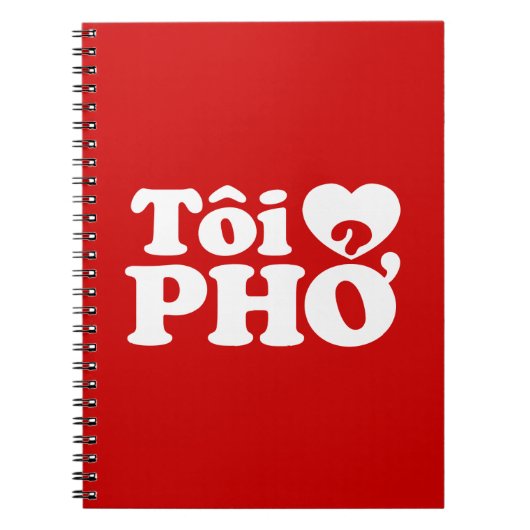 I Heart (Liebe Pho (Tôi PHỞ) vietnamesische Sprach Notizblock (Vorderseite)