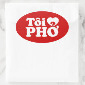I Heart (Liebe Pho (Tôi PHỞ) vietnamesische Sprach Ovaler Aufkleber (Tasche)