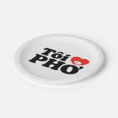 I Heart (Liebe Pho (Tôi PHỞ) vietnamesische Sprach Pappteller (Schrägansicht)