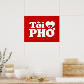 I Heart (Liebe Pho (Tôi PHỞ) vietnamesische Sprach Poster (Küche)