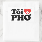 I Heart (Liebe Pho (Tôi PHỞ) vietnamesische Sprach Rechteckiger Aufkleber (Tasche)