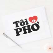 I Heart (Liebe Pho (Tôi PHỞ) vietnamesische Sprach Rechteckiger Aufkleber (Umschlag)
