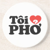 I Heart (Liebe Pho (Tôi PHỞ) vietnamesische Sprach Sandstein Untersetzer (Vorne)