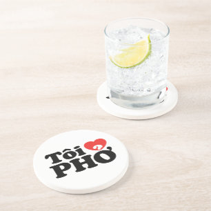 I Heart (Liebe Pho (Tôi PHỞ) vietnamesische Sprach Sandstein Untersetzer