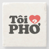 I Heart (Liebe Pho (Tôi PHỞ) vietnamesische Sprach Steinuntersetzer (Vorderseite)