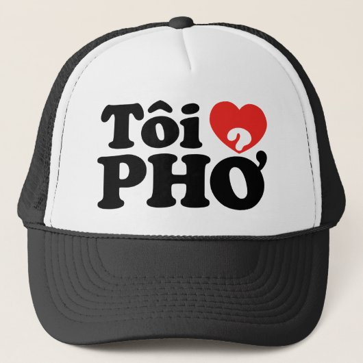 I Heart (Liebe Pho (Tôi PHỞ) vietnamesische Sprach Truckerkappe (Vorderseite)