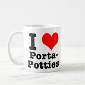 I HEART (LIEBE) porta potties Kaffeetasse (Links)