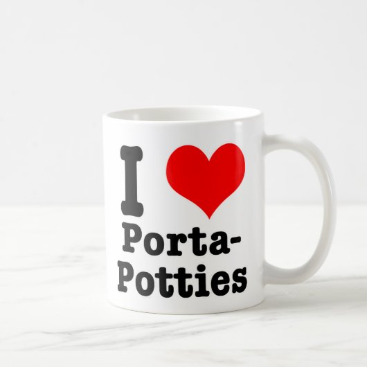 I HEART (LIEBE) porta potties Kaffeetasse (Rechts)