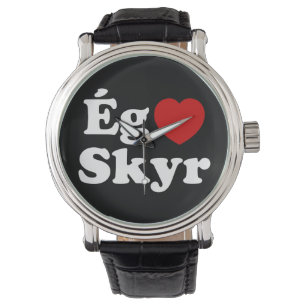 I Heart (Liebe) Skyr [Ég Elska Skyr] Isländisch Armbanduhr