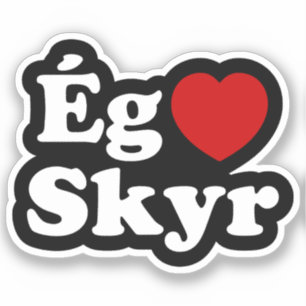I Heart (Liebe) Skyr [Ég Elska Skyr] Isländisch Aufkleber