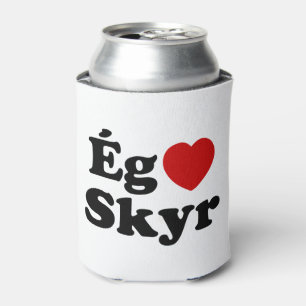 I Heart (Liebe) Skyr [Ég Elska Skyr] Isländisch Dosenkühler