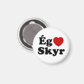 I Heart (Liebe) Skyr [Ég Elska Skyr] Isländisch Magnet (Vorderseite/Rückseite)