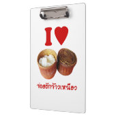 I Heart [Liebe] Sticky Rice [Khao Niao] - Thai Isa Klemmbrett (Links)