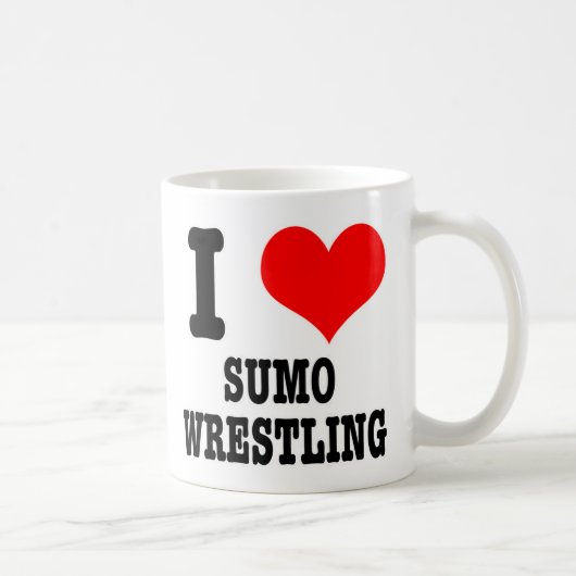 I HEART (LIEBE) sumo Wrestling Kaffeetasse (Rechts)