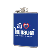 I Heart (Liebe) Thailand Thai Sprachskript Flachmann (Links)