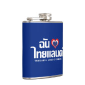 I Heart (Liebe) Thailand Thai Sprachskript Flachmann (Rechts)
