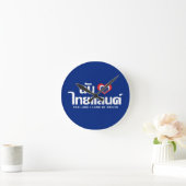 I Heart (Liebe) Thailand Thai Sprachskript Runde Wanduhr (Zuhause)