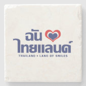 I Heart (Liebe) Thailand Thai Sprachskript Steinuntersetzer (Vorderseite)