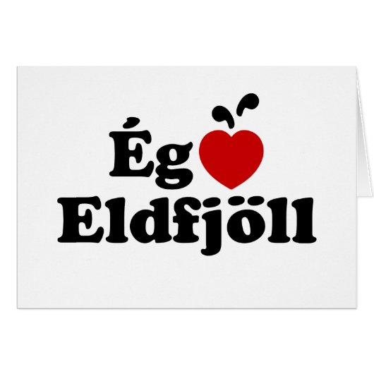 I Heart (Liebe) Vulkane [Ég Elska Eldfjöll] Karten (Vorderseite (Horizontal))