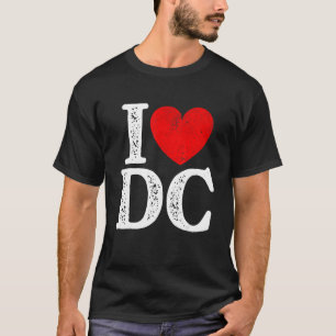 I Heart Liebe Washington D C Distressed Souvenir T-Shirt