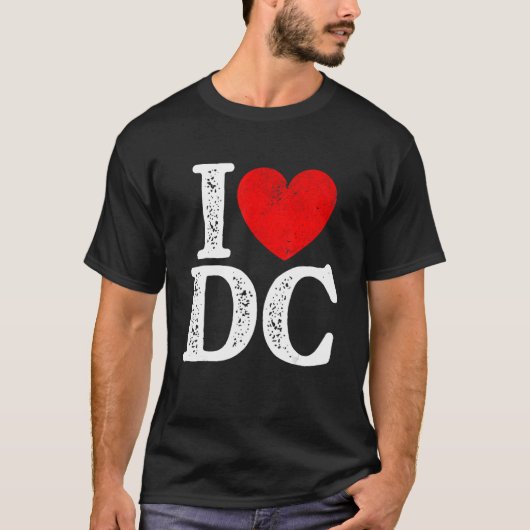I Heart Liebe Washington D C Distressed Souvenir T-Shirt (Vorderseite)
