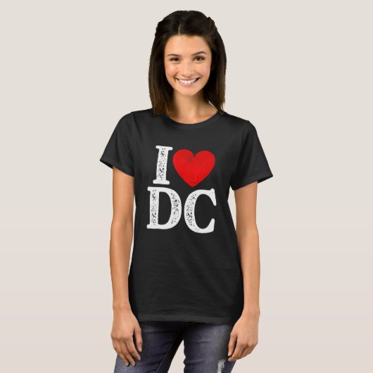I Heart Liebe Washington D C Distressed Souvenir T-Shirt (Vorne ganz)