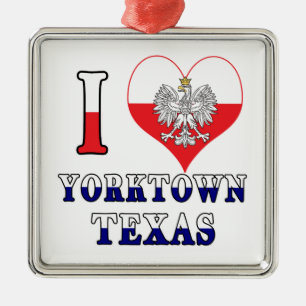 I Heart Liebe Yorktown Texas Ornament Aus Metall