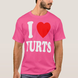 I Heart (Liebe) Yurts Zelt Camping draußen Holz F T-Shirt