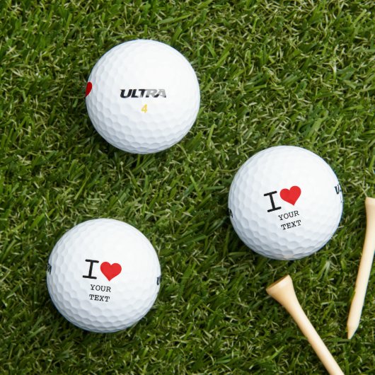I Heart Liebesvorlage Golfball (Insitu Gras)