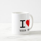 I Heart Liebesvorlage Kaffeetasse (VorderseiteRechts)