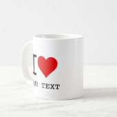 I Heart Liebesvorlage Kaffeetasse (Vorderseite Links)