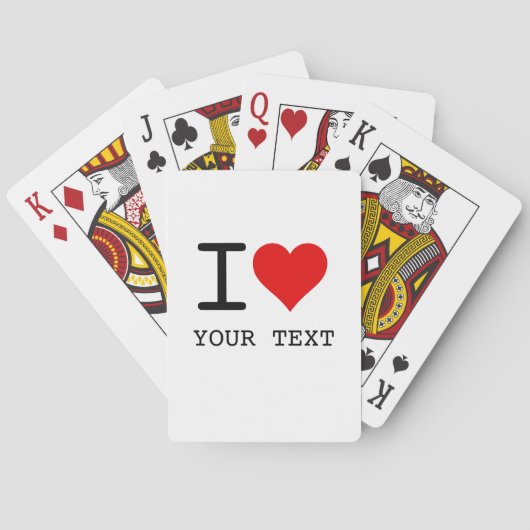 I Heart Liebesvorlage Spielkarten (Rückseite)