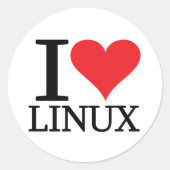 I Heart Linux Runder Aufkleber (Vorderseite)