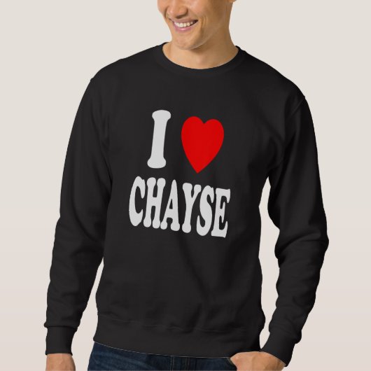 I Heart (Love) Chayse Cute Matching Couple Spouse Sweatshirt (Vorderseite)