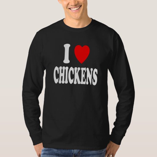 I Heart (Love) Chickens Farm Country Southern Prem T-Shirt (Vorderseite)