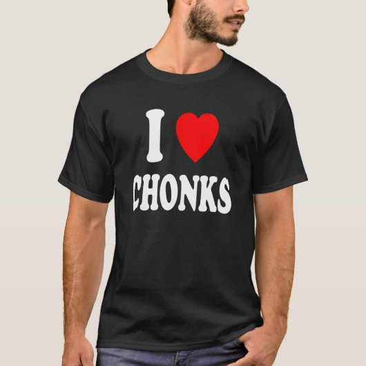 I Heart Love Chonks Chubby Big Cat Kitty Fat Fluff T-Shirt (Vorderseite)