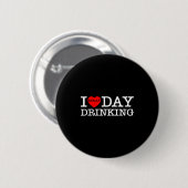 I Heart Love Day Drinking Party Funny Barbecue Fam Button (Vorne & Hinten)
