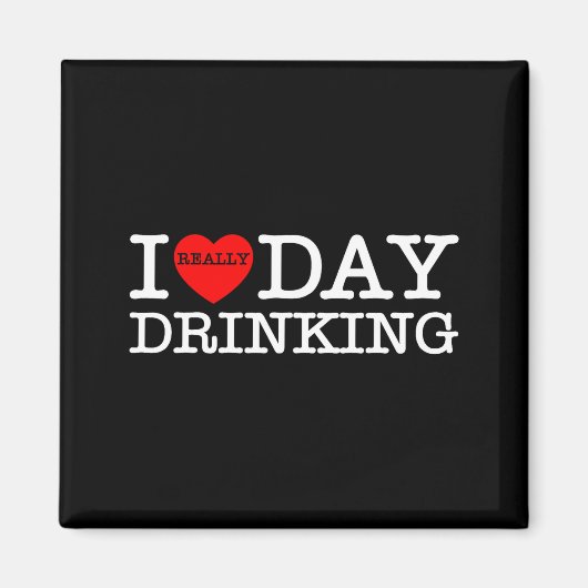 I Heart Love Day Drinking Party Funny Barbecue Fam Magnet (Vorne)