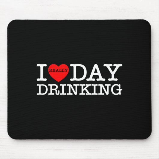 I Heart Love Day Drinking Party Funny Barbecue Fam Mousepad (Vorne)