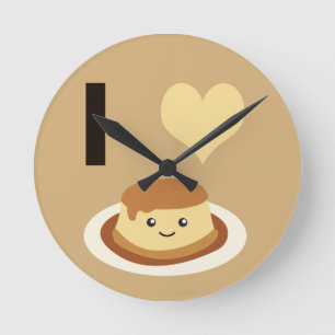 I Heart (love) flan! Runde Wanduhr