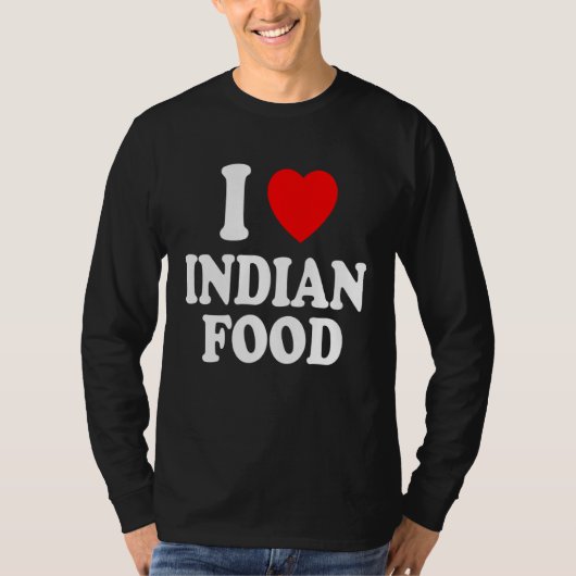 I Heart Love Indian Food Spicy Curry Chutney Takeo T-Shirt (Vorderseite)